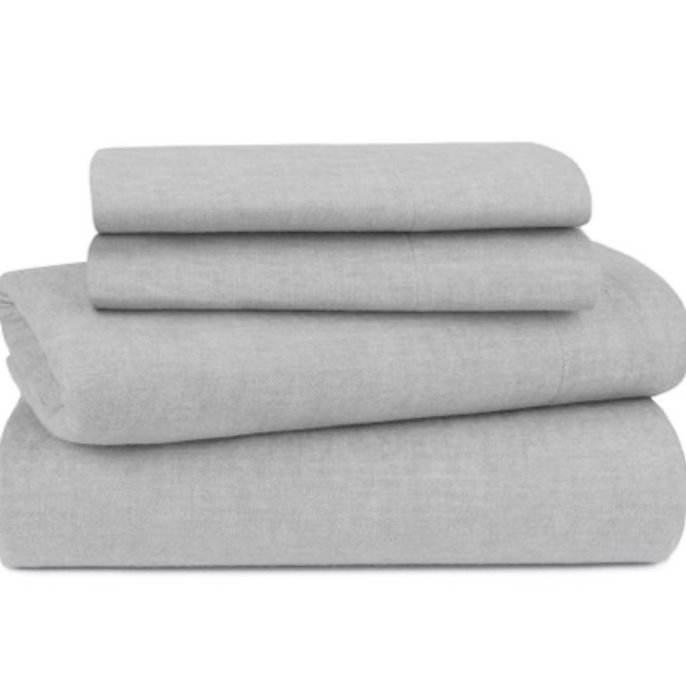 Ugh Herringbone Gray Flanel King Duvet with two standard pillow sham